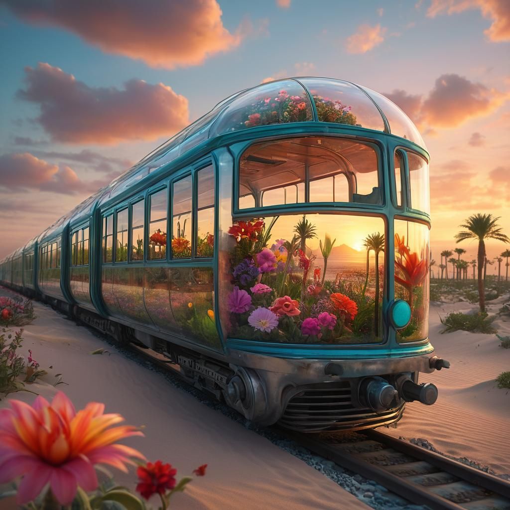 Flower Train  by @Naripan