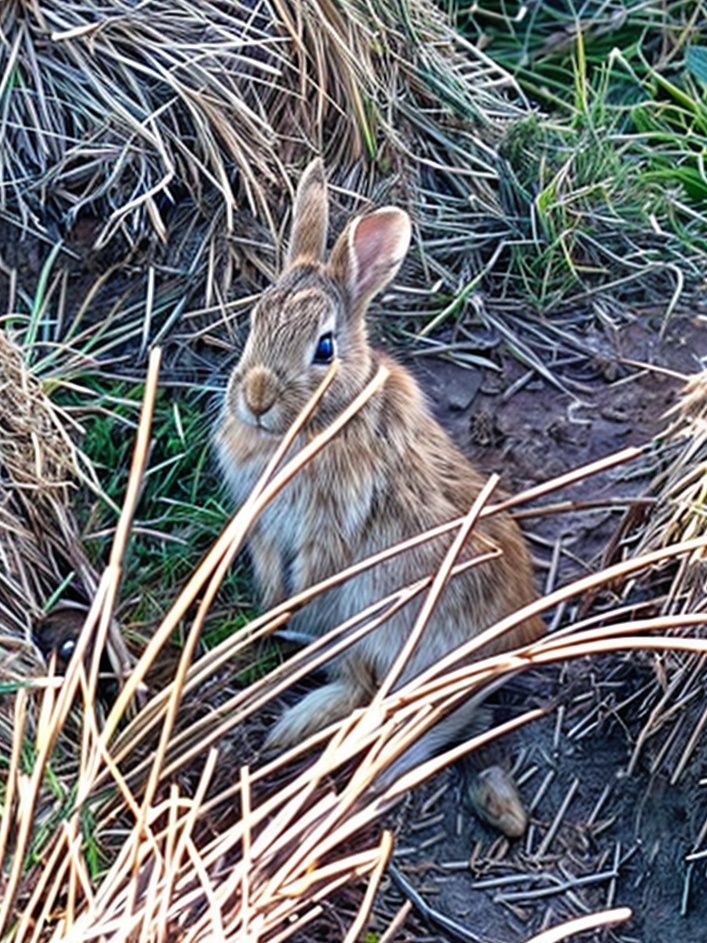 Wild Baby Bunny taking enjoying the view