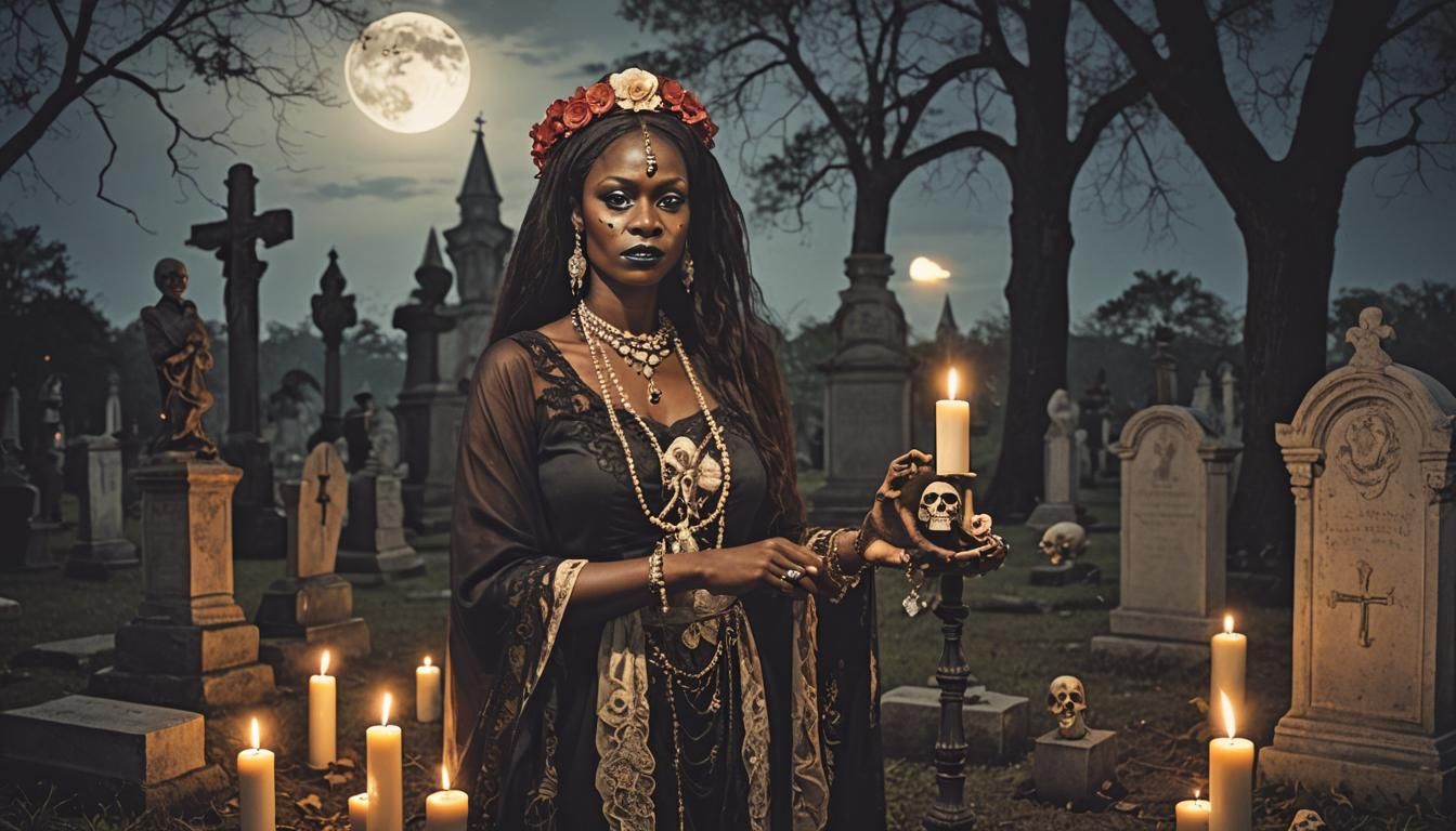 Marie Laveaux New Orleans Voodoo priestess in the cemetary w...