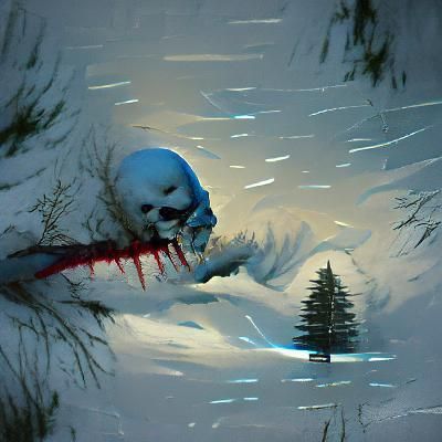 Pine tree in the snow