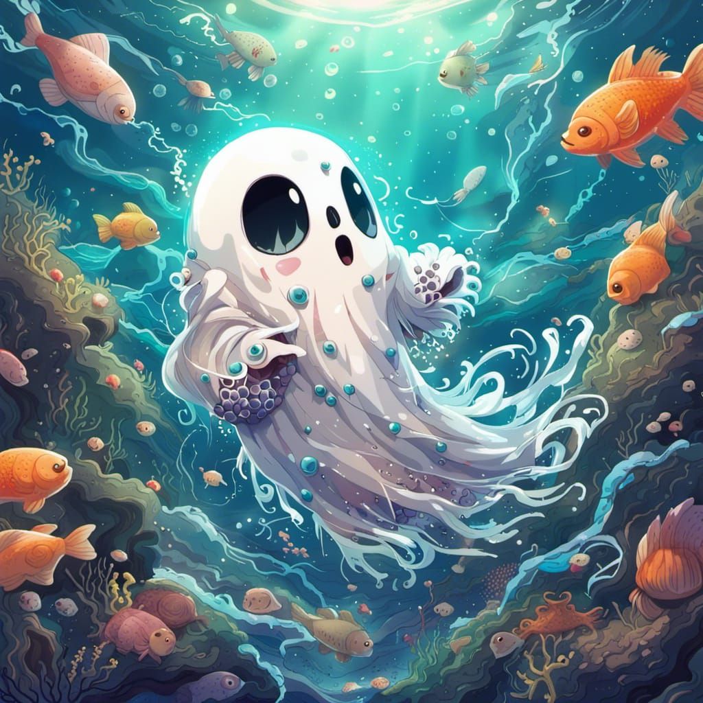 Swimming with the fishies!💀🐠  by @Tripping