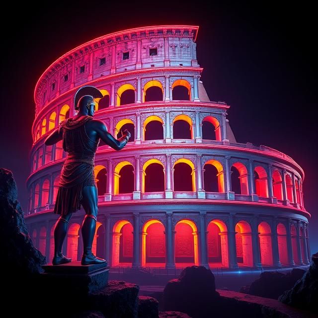 PAST +FUTURE 🏺🤖TODAY :       ROMAN GLADIATOR AND A FUTURIS...