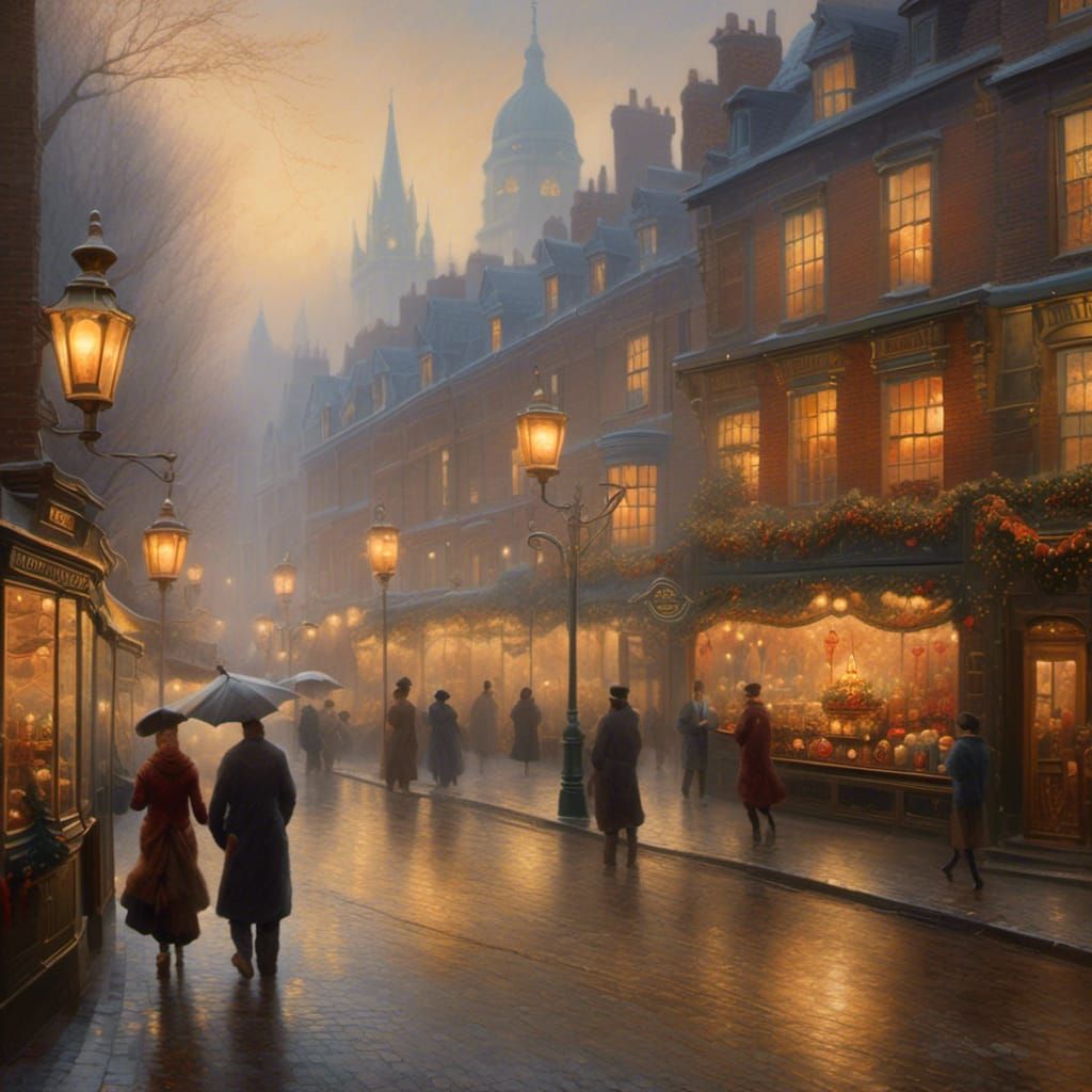 <lora:NC Hyperreal:1.0> Victorian London, Christmas, foggy