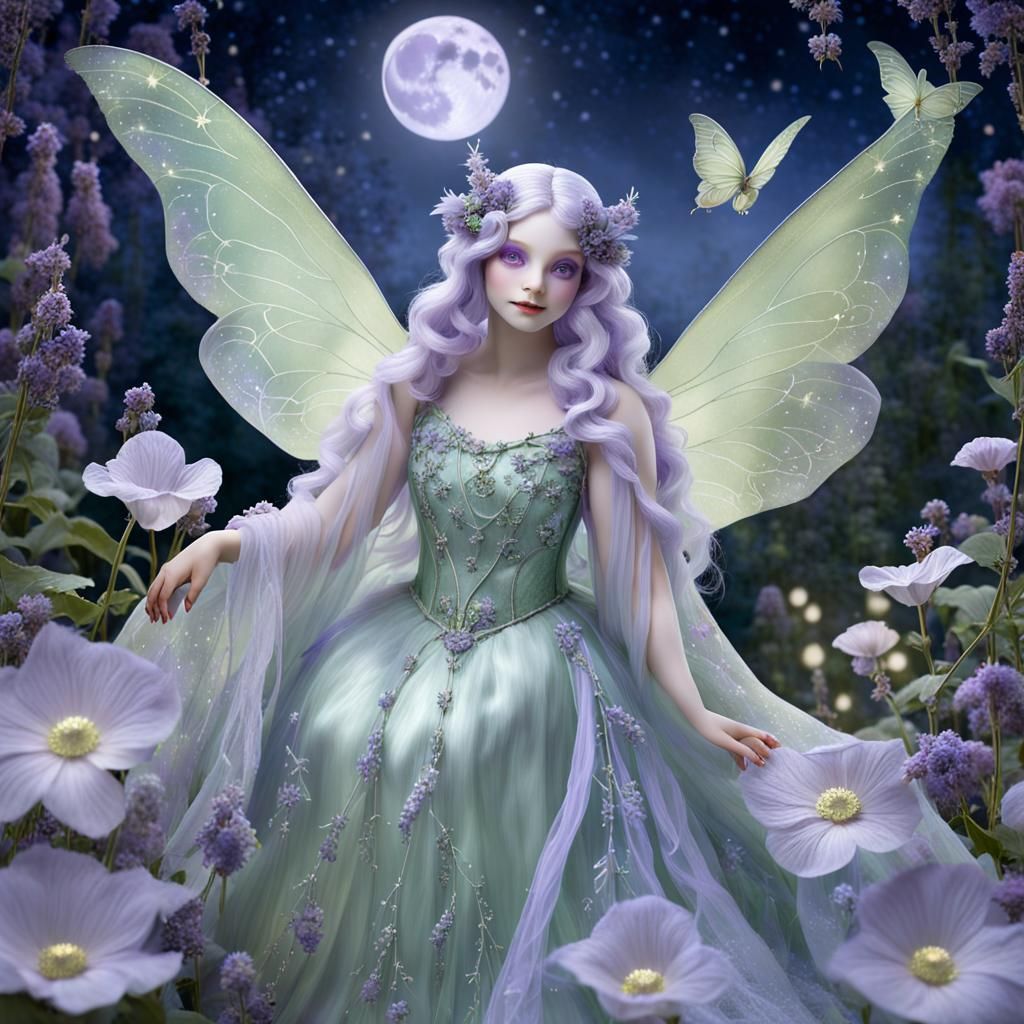 Moon Fairy Luna in Moonlit Garden lorasds - AI Generated Artwork ...