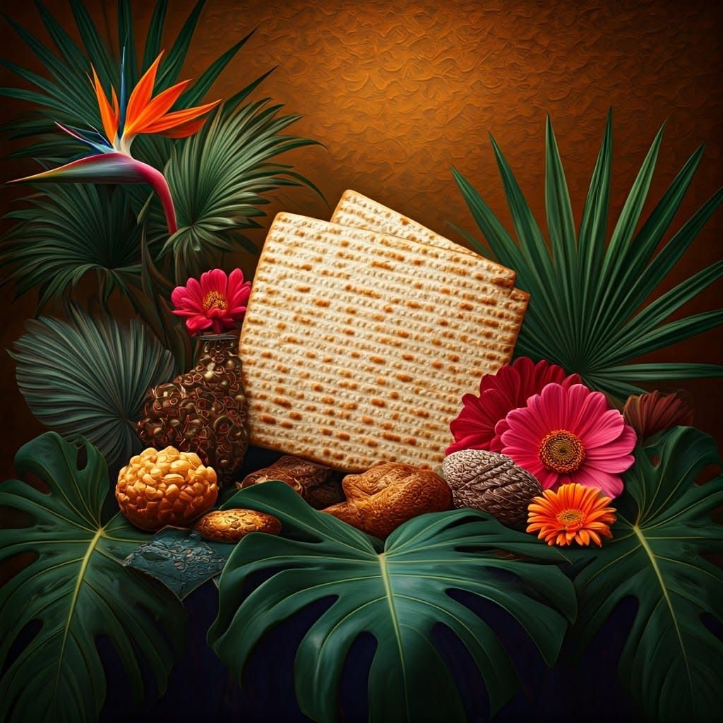 Luxurious Passover Table Setting in Ancient, Mystical Realm