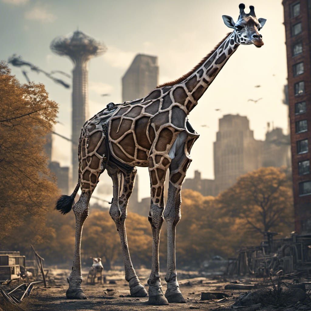 The majestic giraffe  in the post apocalyptic Bronx Zoo phot...