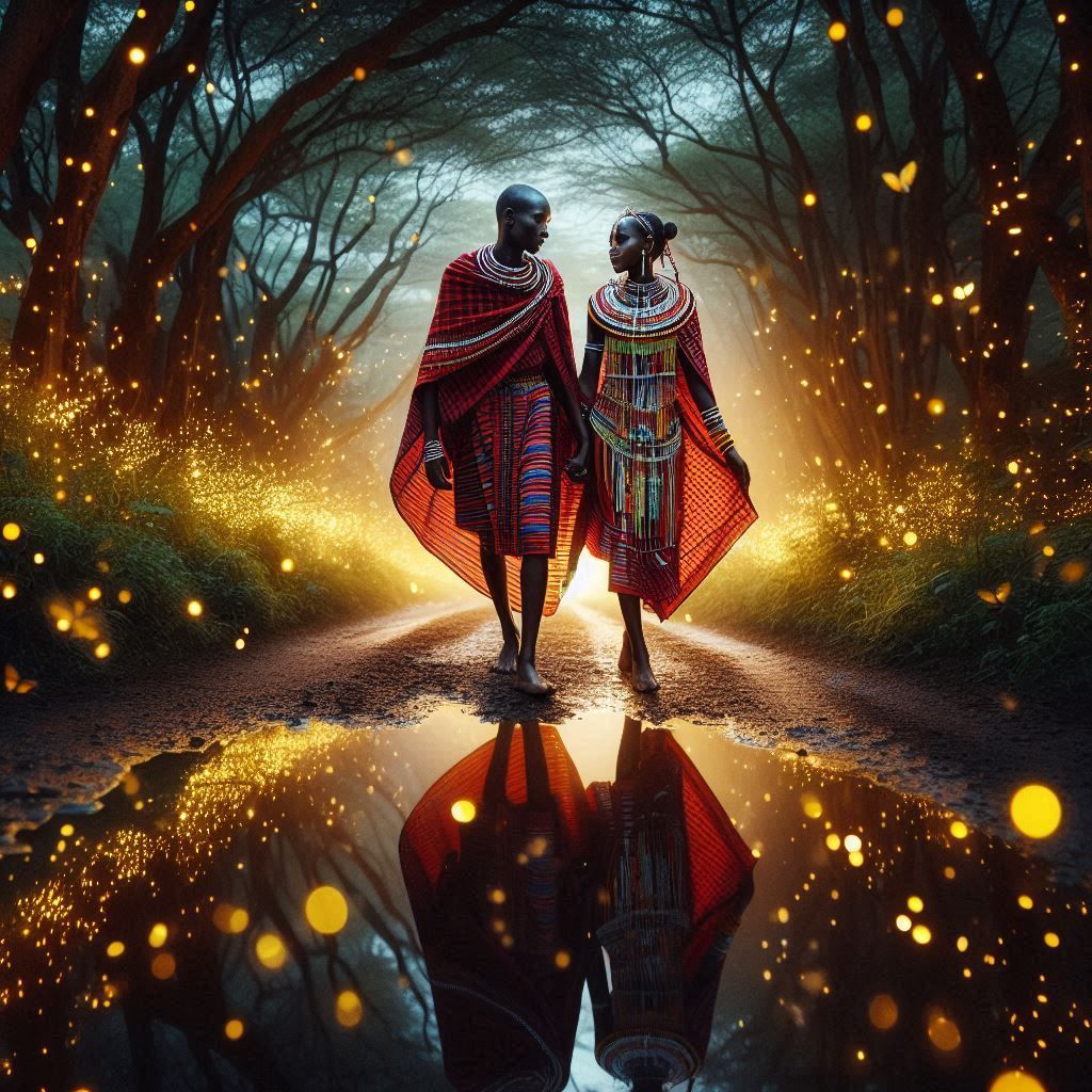 Maasai couple in the Serengeti