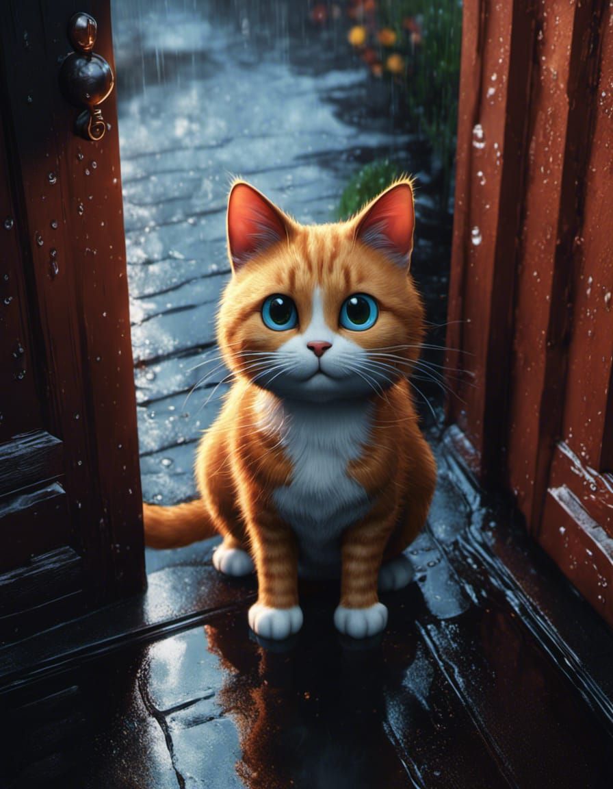 Stray Kitty wants to come in  by @mike 