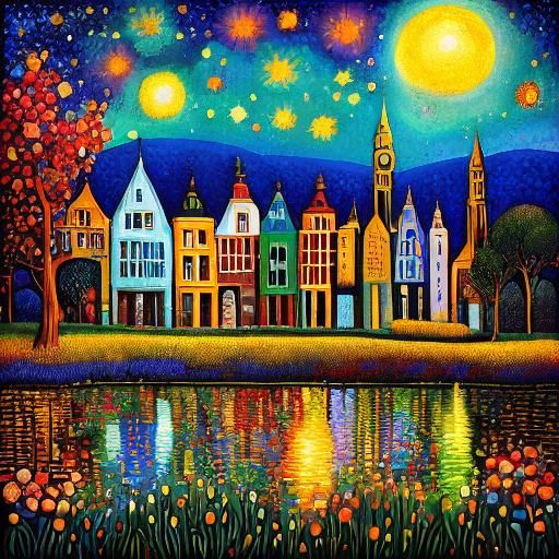 <lora:DarkPointillism15:1.0> London