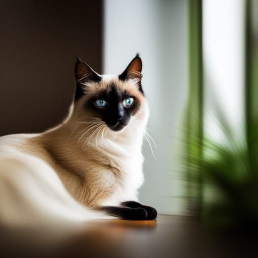 A Balinese cat on a window sill