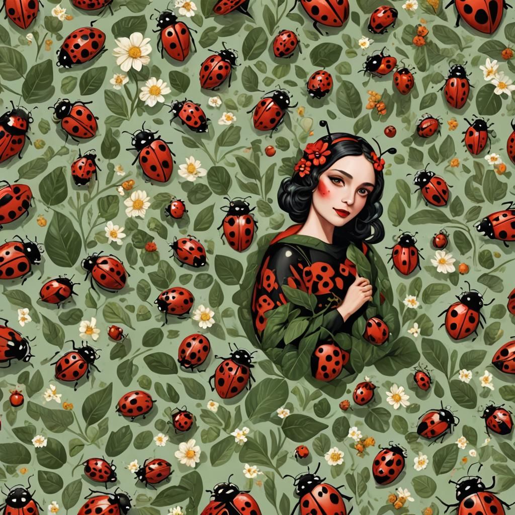 Beautiful Leo Woman as Lady Bug