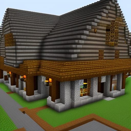 Traditional English pub, in Minecraft - AI Generated Artwork ...