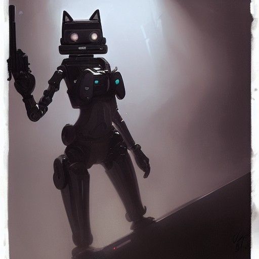 Robot cat girl gun