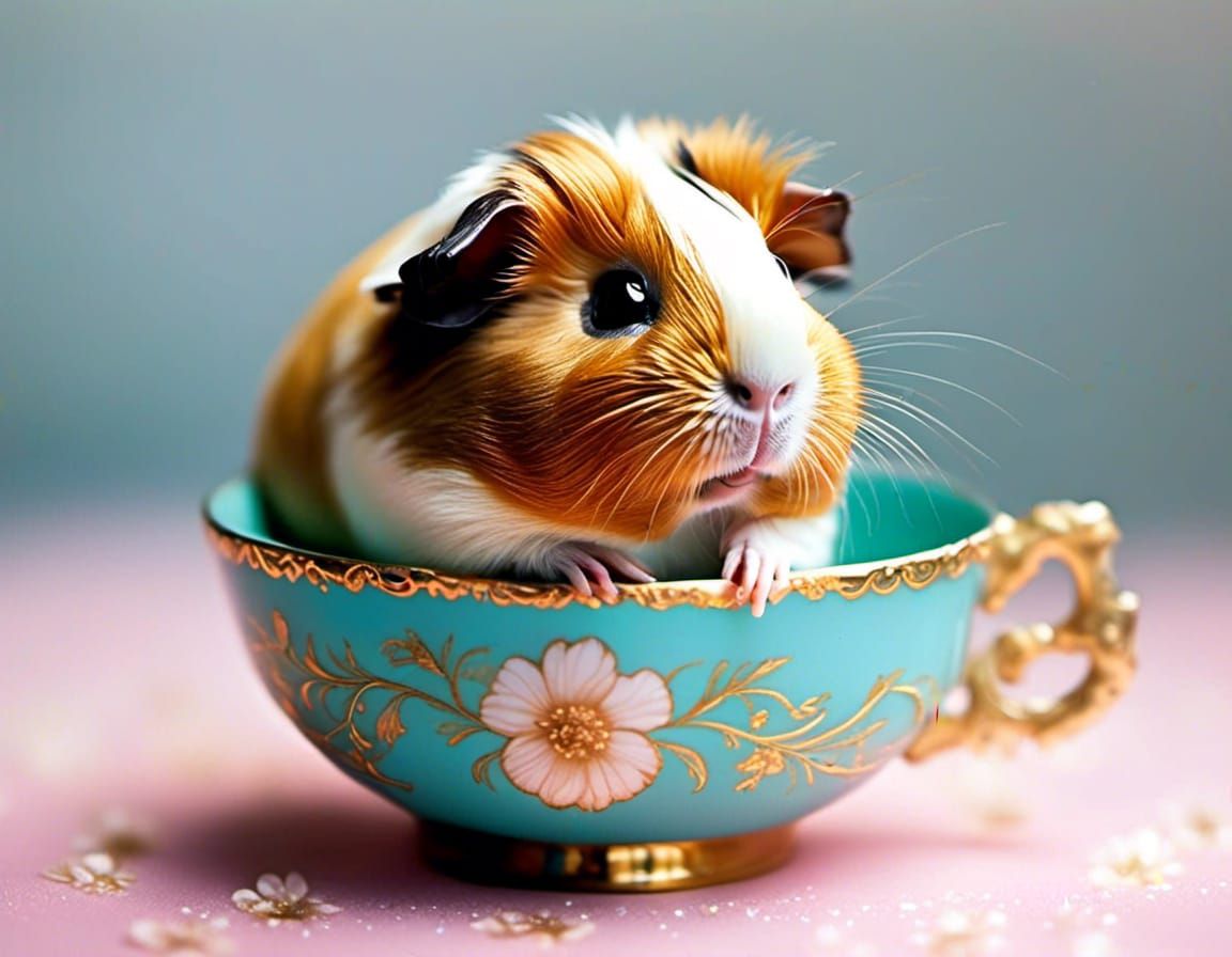 baby guinea pig in china teacup