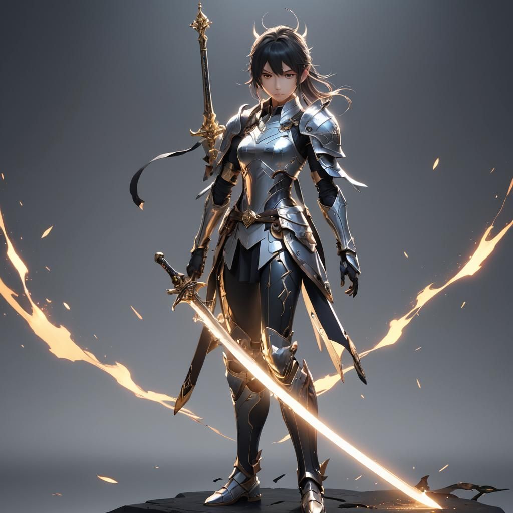 A glowing sword