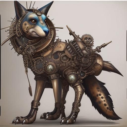 Steampunk Chimera - AI Generated Artwork - NightCafe Creator