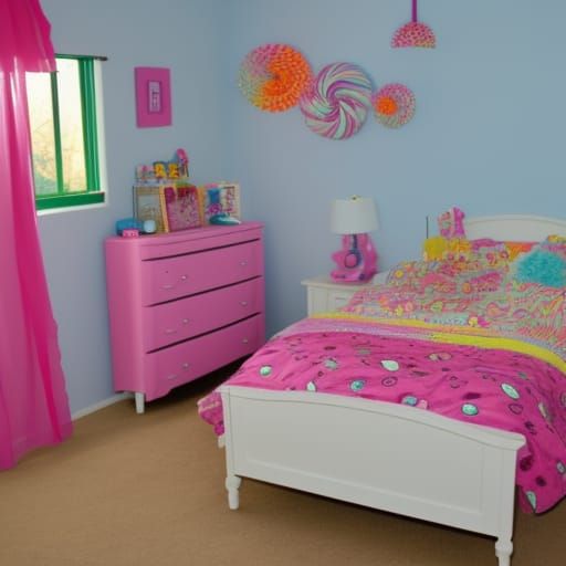 A Candyland Bedroom. - AI Generated Artwork - NightCafe Creator