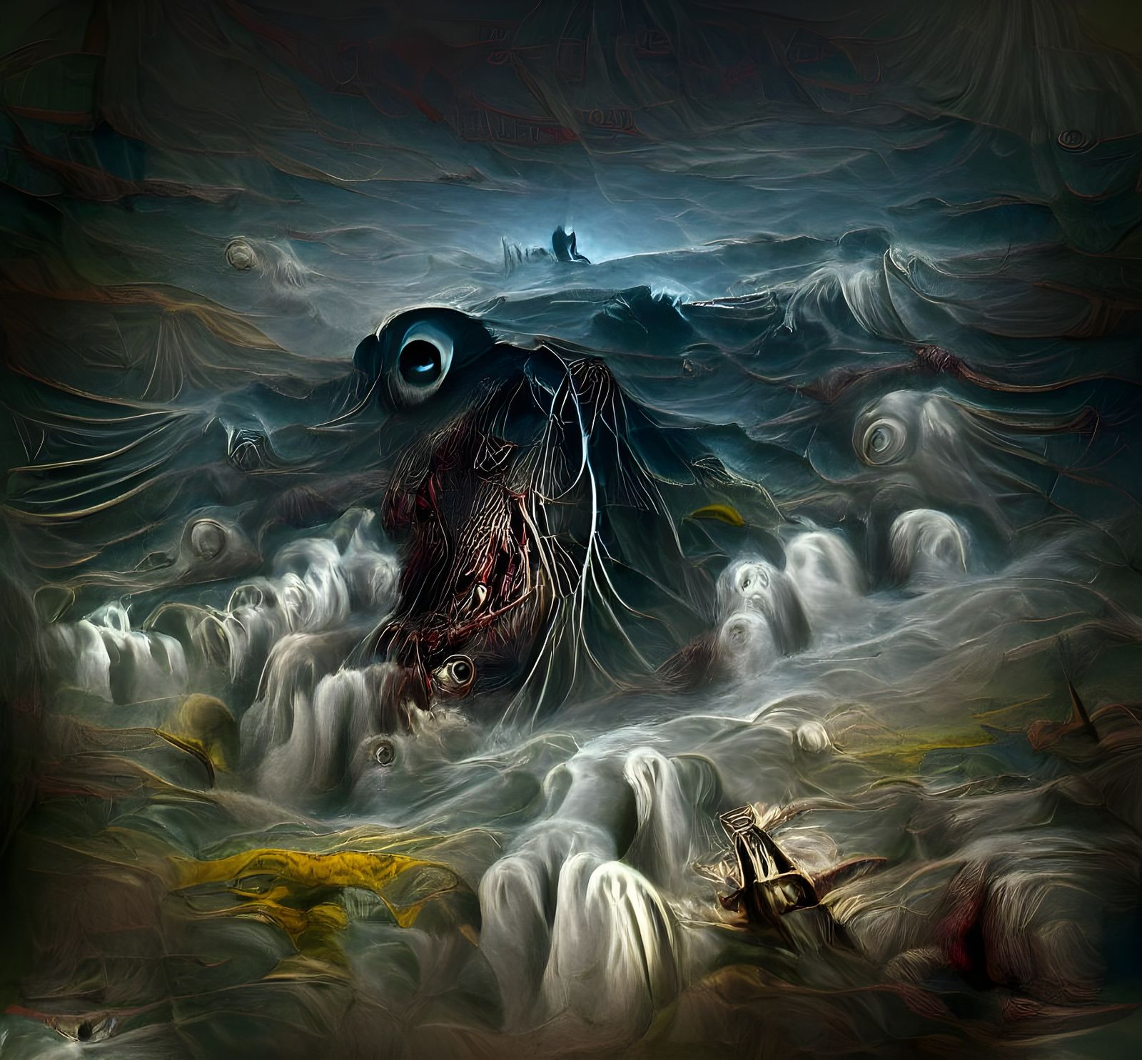 Big eye monster and his white children