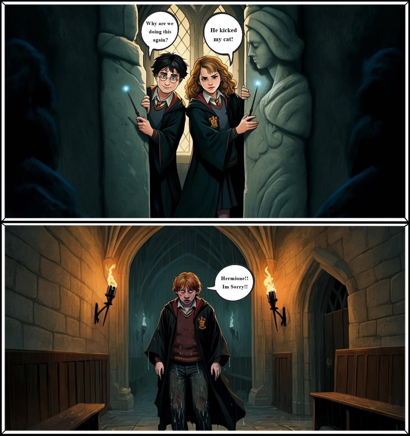 The Prisoner Of Azkaban: Hermione and Ron fighting over Crookshanks