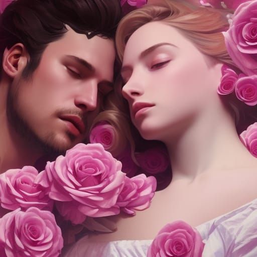 Blushing roses - AI Generated Artwork - NightCafe Creator