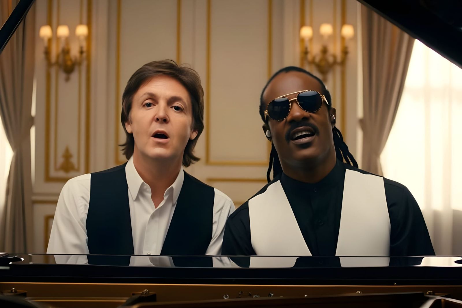 Ebony and Ivory - Paul McCartney and Stevie Wonder - 1982  by @Gary Murakami