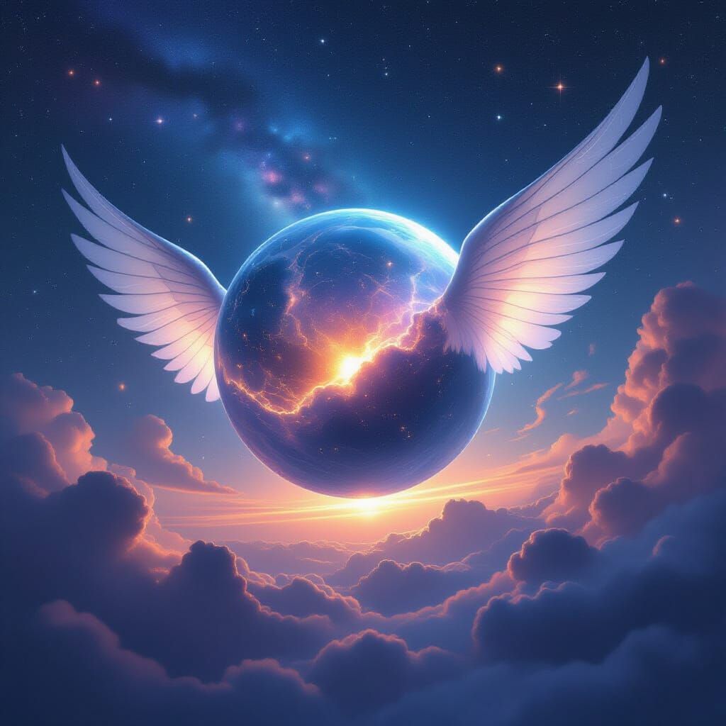 Ethereal Sphere of Sadness in Cosmic Sky