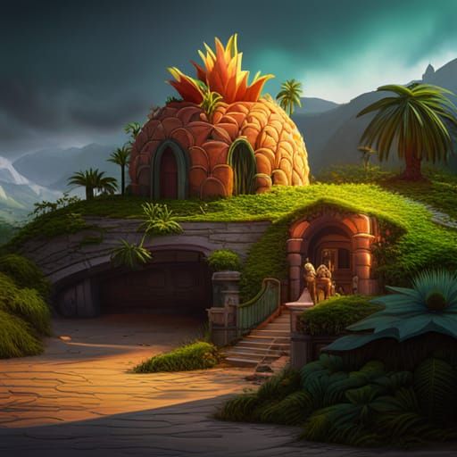 Pineapple house of pineapple kingdom - AI Generated Artwork - NightCafe ...