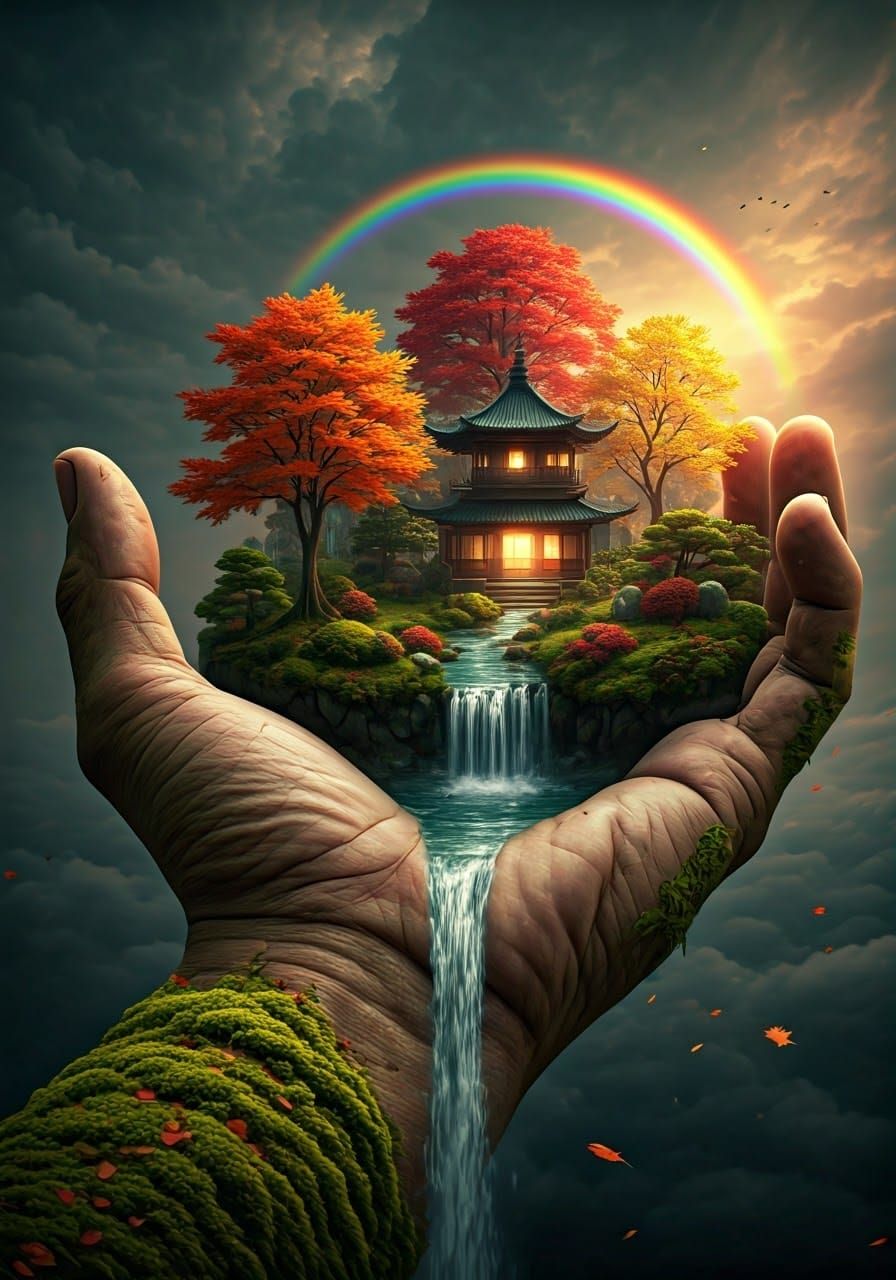 a surreal autumnal scene  by @Edda