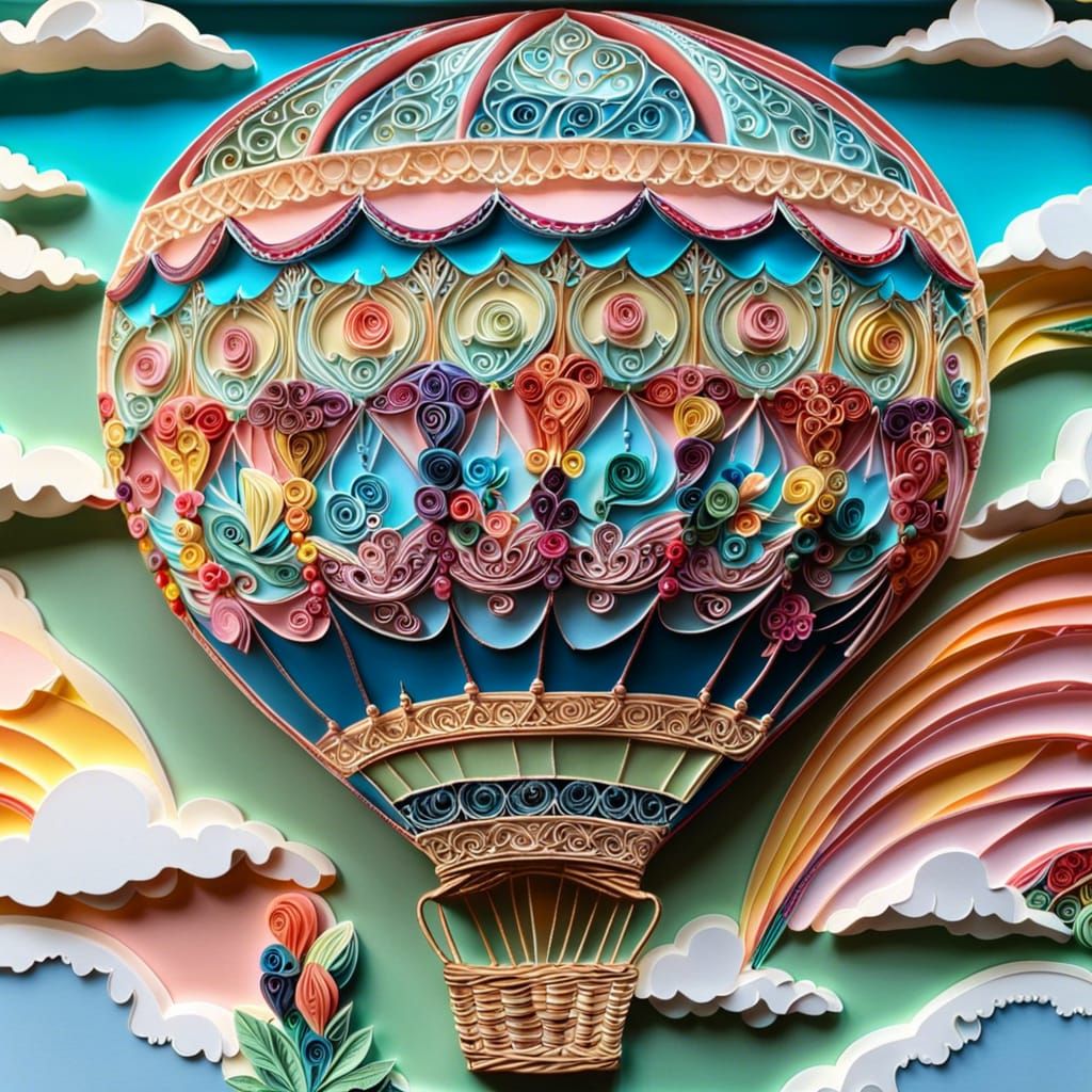 Rococo air balloon - Paper quilling series