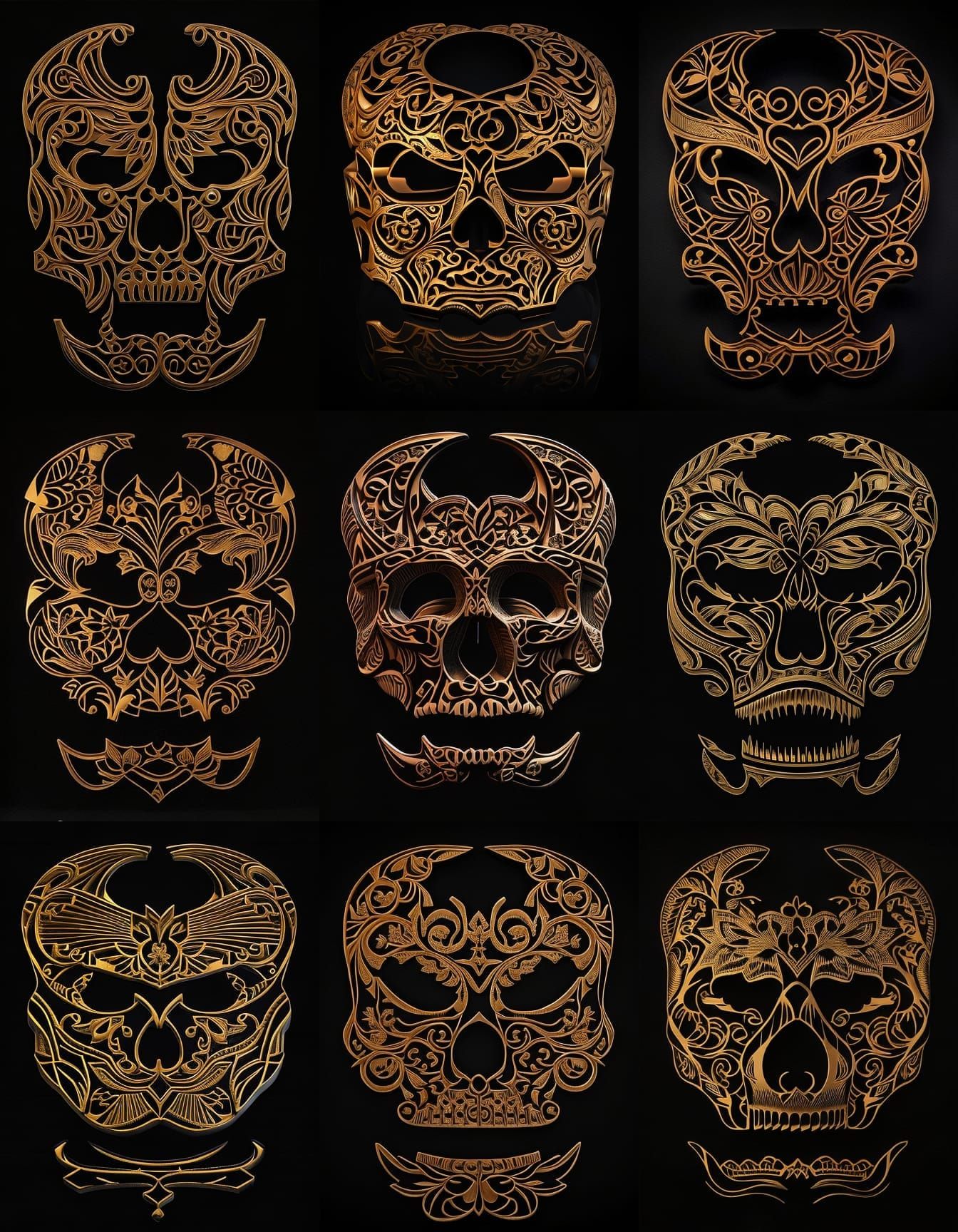 3D carved skull