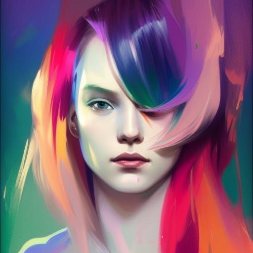 rainbow woman - AI Generated Artwork - NightCafe Creator