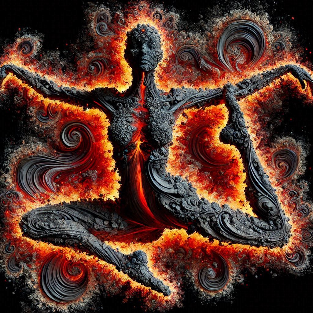 Lava dancing chinese letters