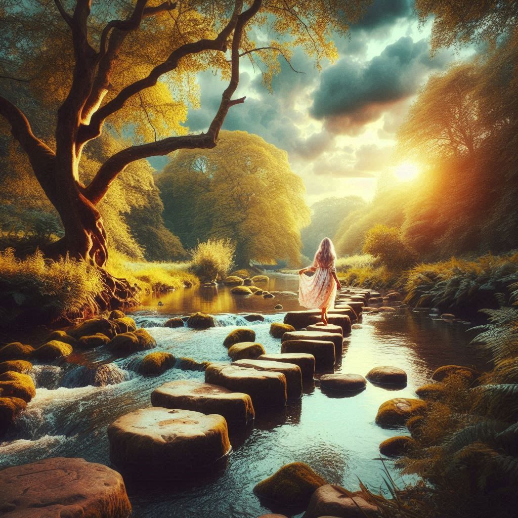 Pathway. Steppingstones.