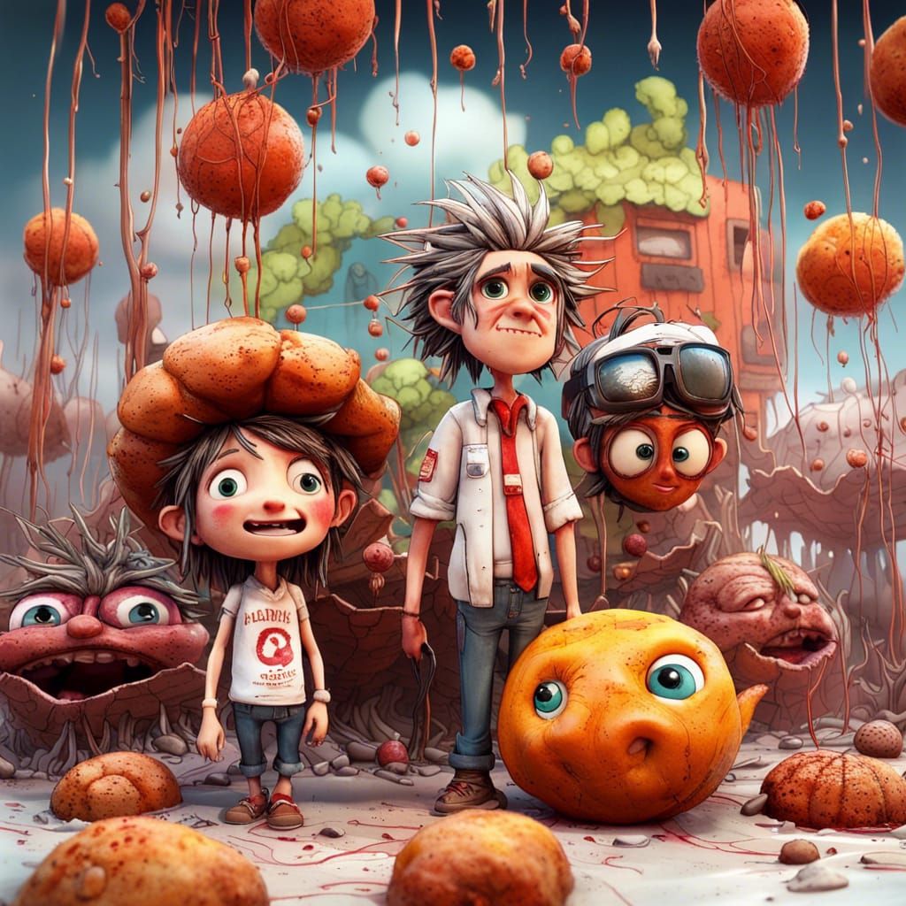 Raining Meatballs AI Generated Artwork NightCafe Creator