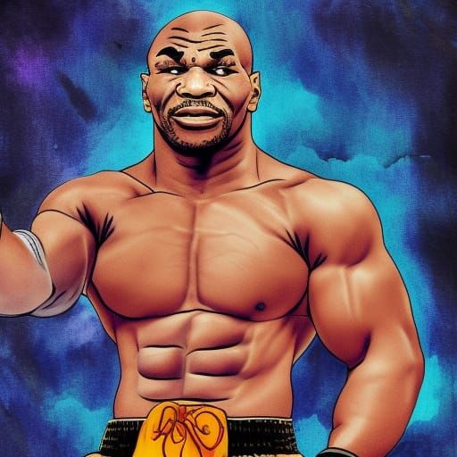 Replying to @jttheanimeguru #AXERatioChallenge #UnlimitedHPInk #anime , mike tyson