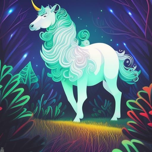 A holy glowing Unicorn - AI Generated Artwork - NightCafe Creator