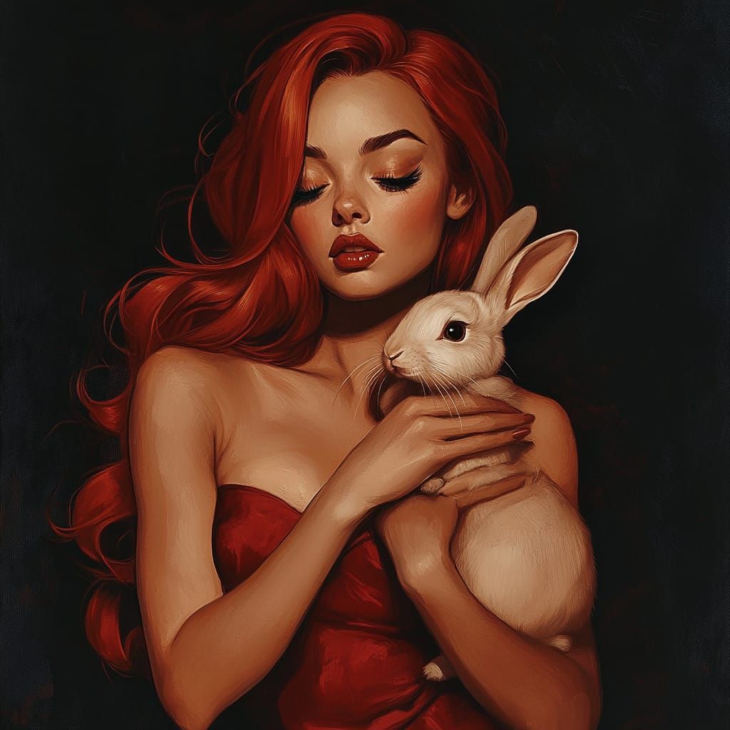Jessica Rabbit holding a rabbit