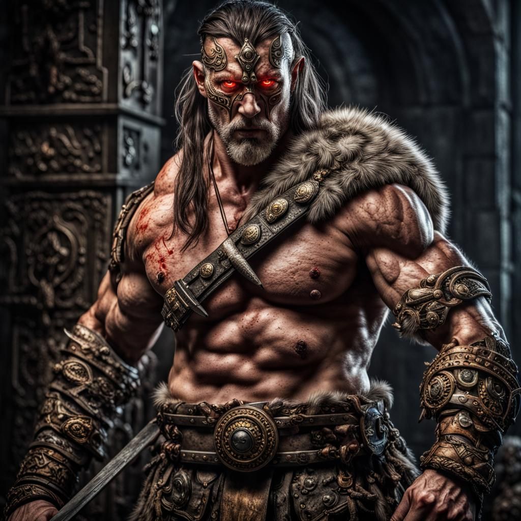 Barbarian with laser eyes