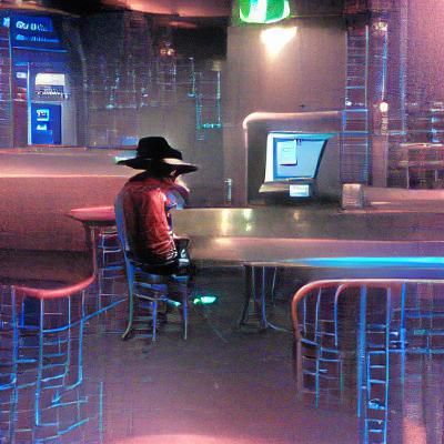 Lonely Cyber Cowboy At Bar