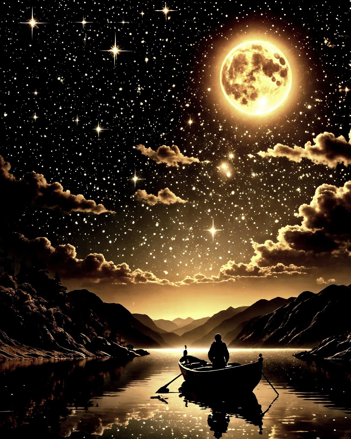 Man looks at reflection of starry sky in water..  by @SrgGrkv