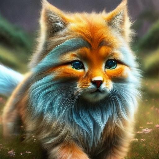 Cute Cat in Anime Style by Makoto Shinkai