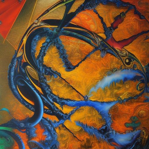 ABS Fractal, Surrealist, Abstract, Calligraphy, Psychedelic,...