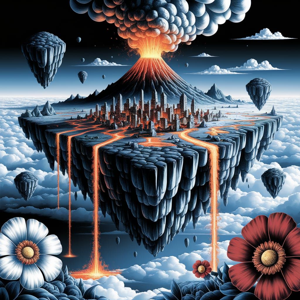 Floating Volcano    by @Pinky and Brain