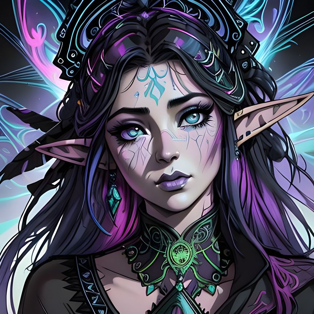 Little Goth Elf - AI Generated Artwork - NightCafe Creator