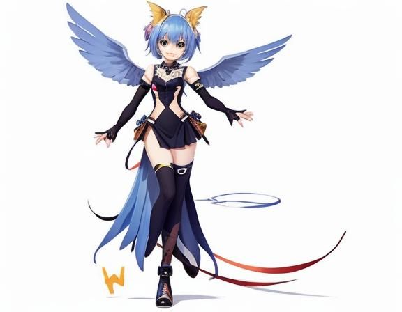 character with wing(cute art style)(character design)(whole ...