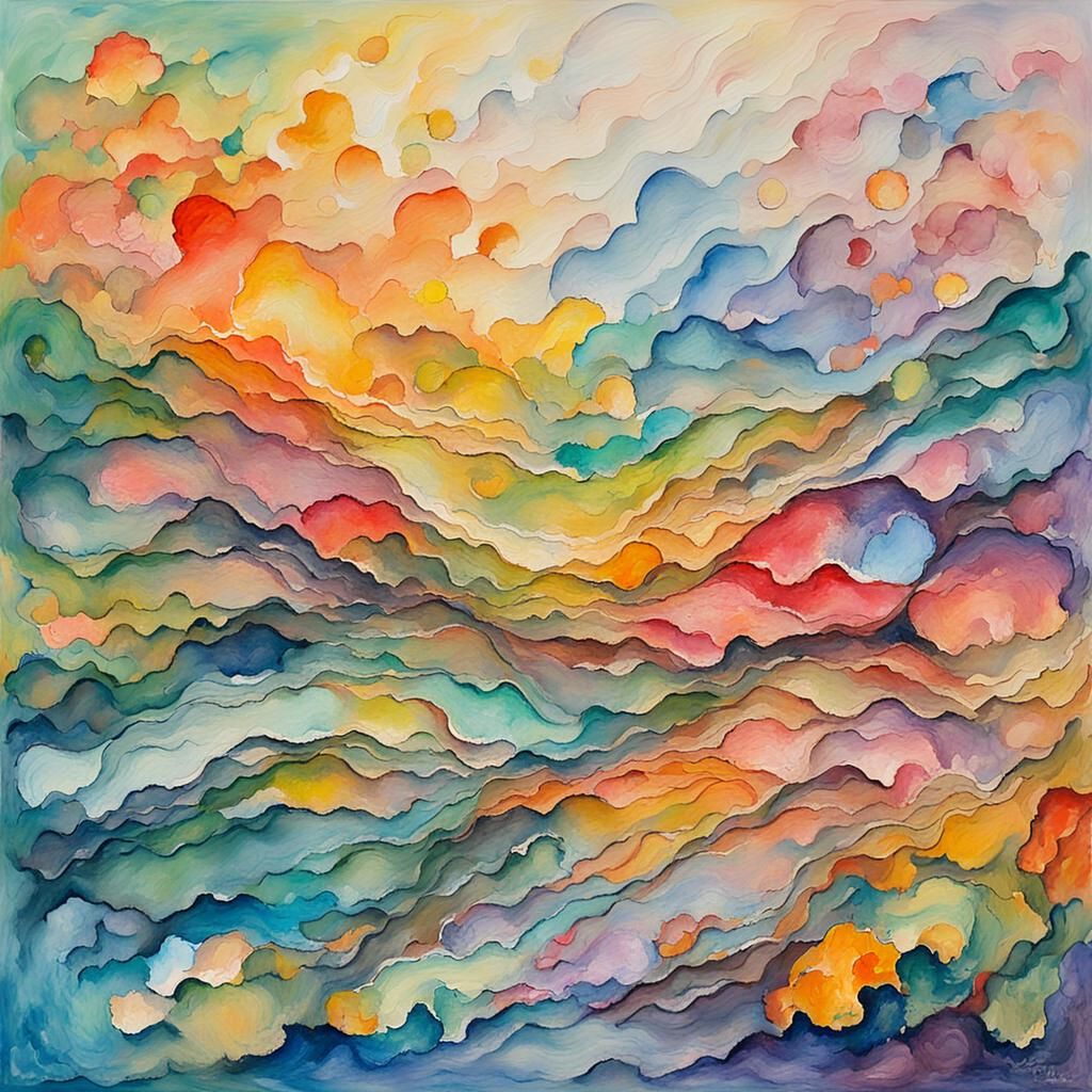 abstract image of colorful watercolor, in pastel tones, impr...
