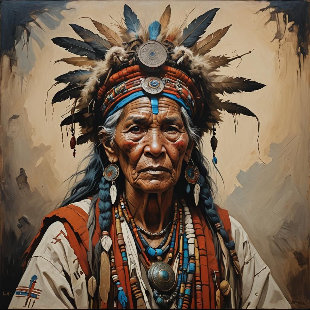 Old woman shaman  by @Neferet 