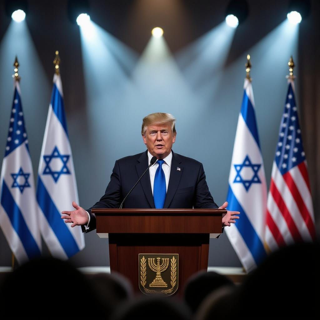 Donald Trump Addresses Knesset in Dramatic Realism
