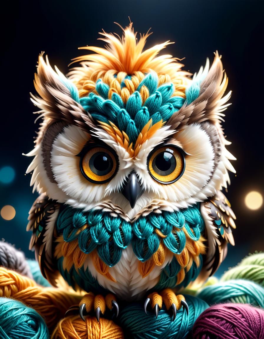 Yarn Owl AI Generated Artwork NightCafe Creator