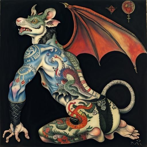 Brave rat with dragon head tattoo
Tattooed rat by Rubens, Eg...